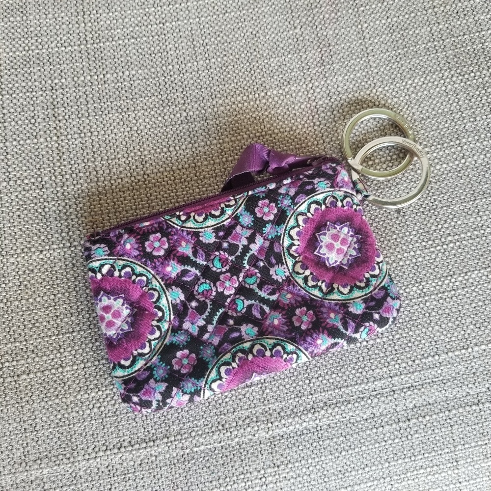 Vera Bradley purple Zip ID window wallet